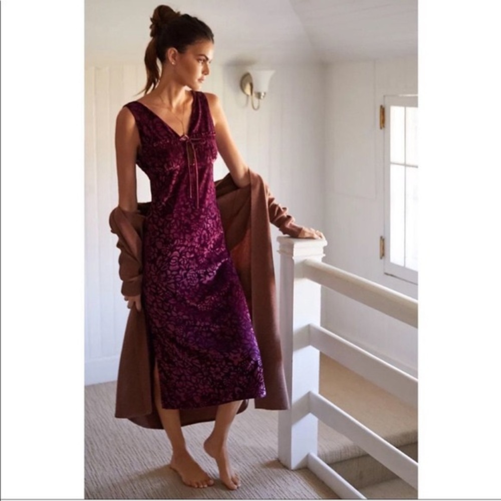 Purple burnout velvet dress
